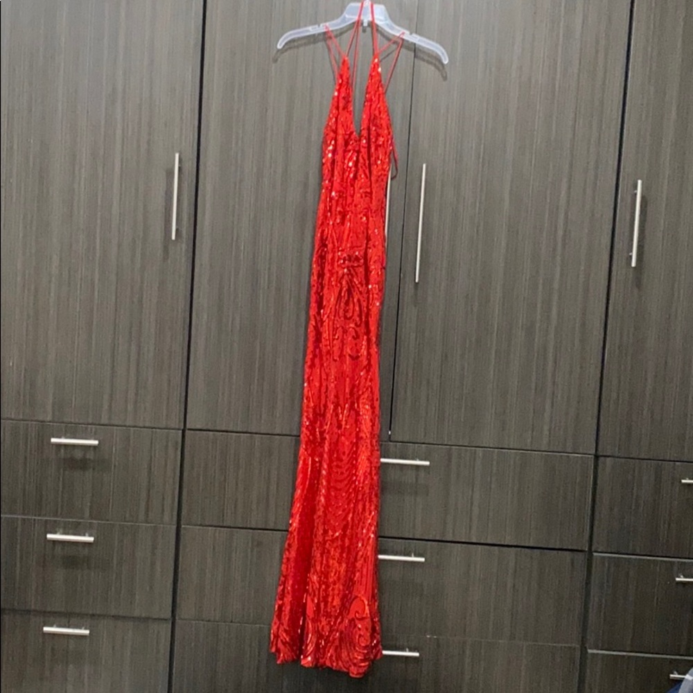 Red sequin Nordstrom long Dress